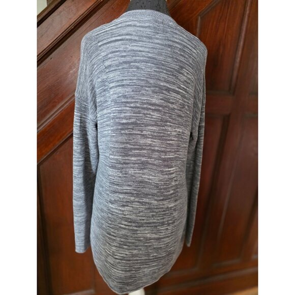 Ellen Tracy Womens V-Neck Knit Sweater Small Gray Cotton Blend - Picture 3 of 7